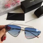 Copy Prada Ultravox Sunglasses New - Blue Lens Silver Frame 
